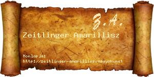 Zeitlinger Amarillisz névjegykártya
